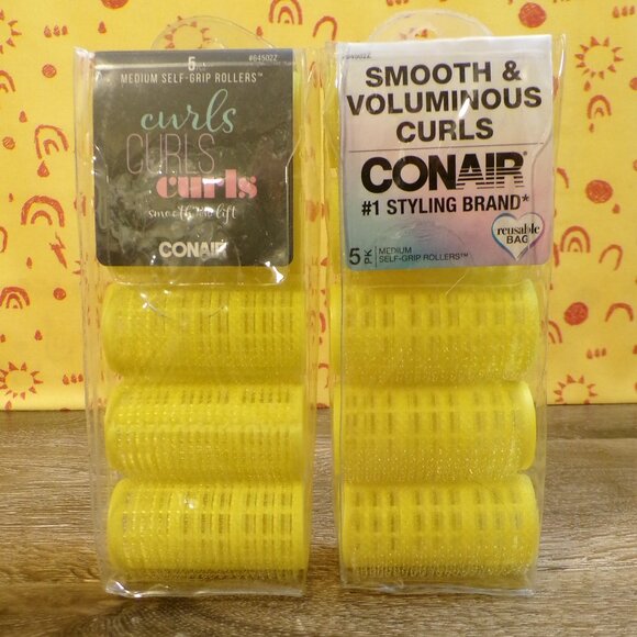 CONAIR Rollers New Smooth & Voluminous Curls 2 Packs of 5 Medium Self-Grip - Picture 2 of 5